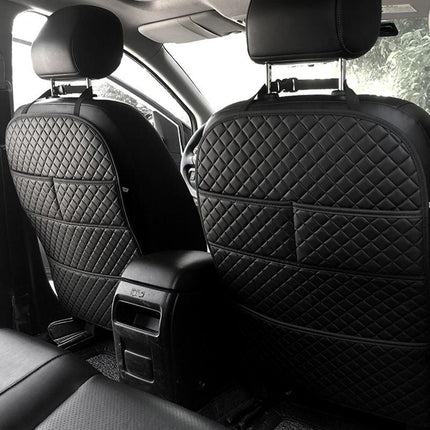 Protection de dossier de siège de voiture universelle en cuir avec poche de rangement et tapis de protection