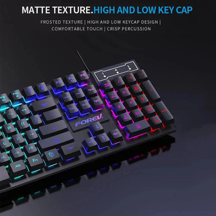 Wired RGB Backlit Gaming & Office Keyboard Mouse Set