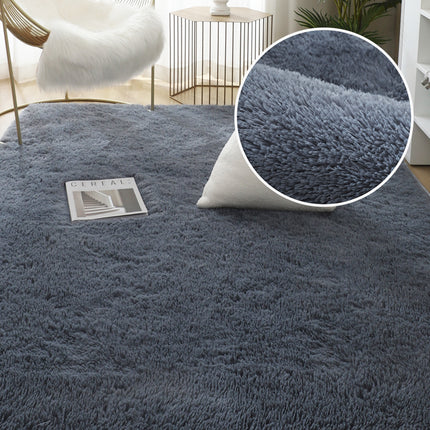 Alfombra de felpa gris para una decoración moderna del hogar