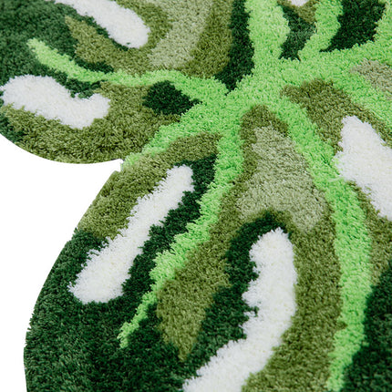 Irregular Monstera Leaf Tufted Rug