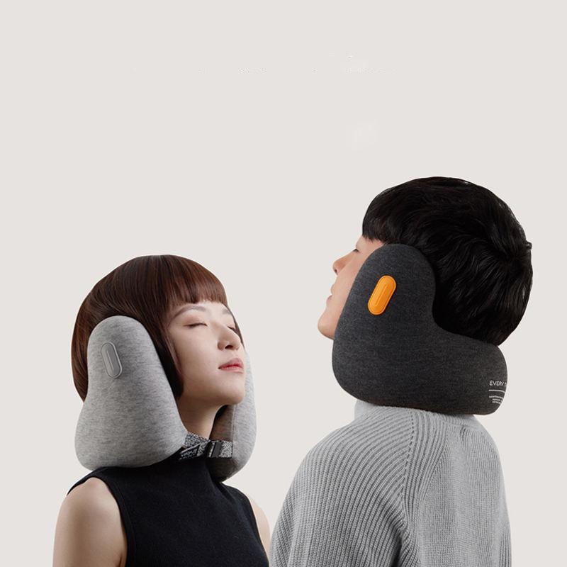 U-Shaped Memory Foam Neck Pillow with Ear Covers
