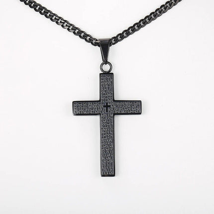 Stylish Unisex Cross Pendant Necklace with Cuban Link Chain - Wnkrs