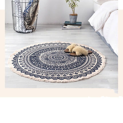 Ethnic style round carpet floor mat - Wnkrs