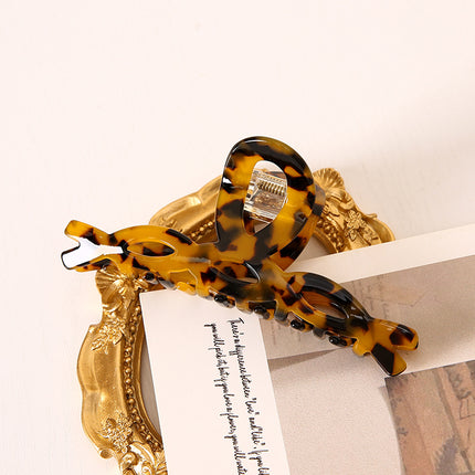 Elegant Leopard Print Large Weave Hair Clip