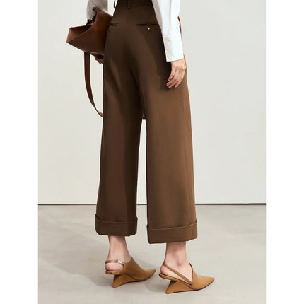 Pantalon ample chic d'automne pour femme - Pantalon de bureau décontracté