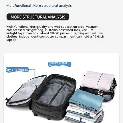 Sac à dos de voyage multifonctionnel minimaliste de grande capacité pour hommes