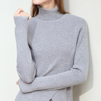 Suéter minimalista de cuello alto para mujer para otoño