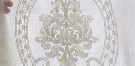 New Translucent Embroidered Window Screen White European Style - Wnkrs