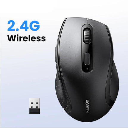 Souris silencieuse sans fil avec 1600 DPI, 6 boutons et récepteur USB