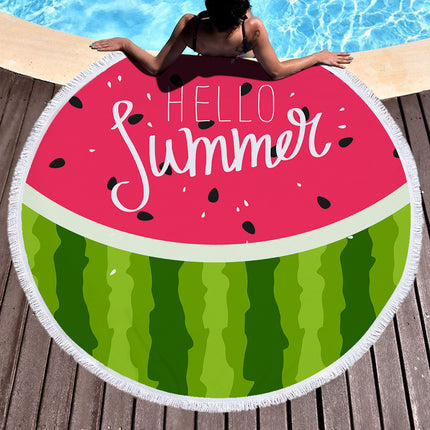 Summer round printed beach towel - Wnkrs