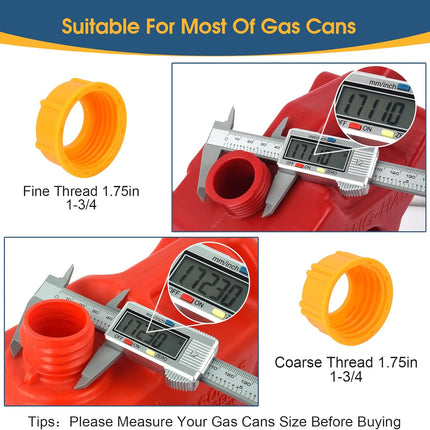 Gas Can Nozzle with Screw Collar Caps Anti Spill Gas Can Vent Replacement Gas Can Spouts for Most 1/2/5/10 Gal Can