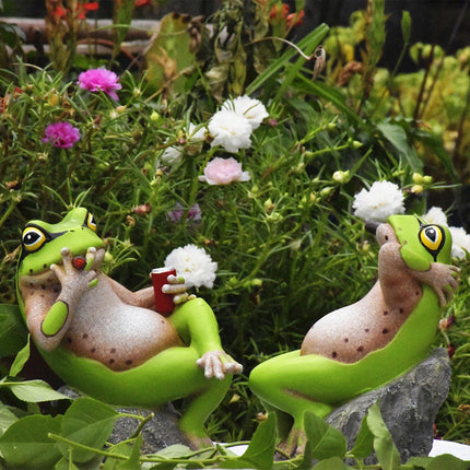 Decoraciones creativas de ranas para el jardín