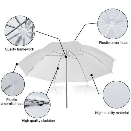 33" Soft Umbrella White Translucent 4-Pack for Studio Photography Lighting - Wnkrs