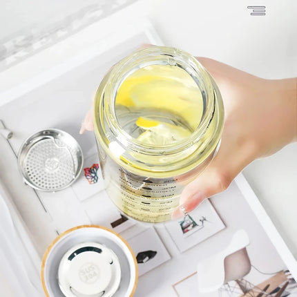 Bouteille d'eau en verre de grande capacité avec marqueur