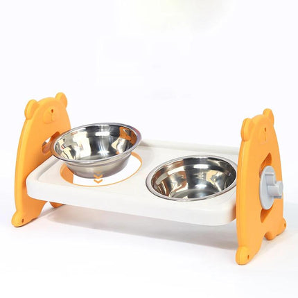 Adjustable Double Bowl Pet Feeder