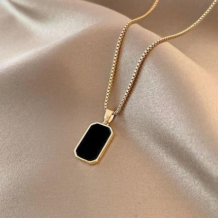 Geometric Gold-Color Square Pendant Necklace - Wnkrs