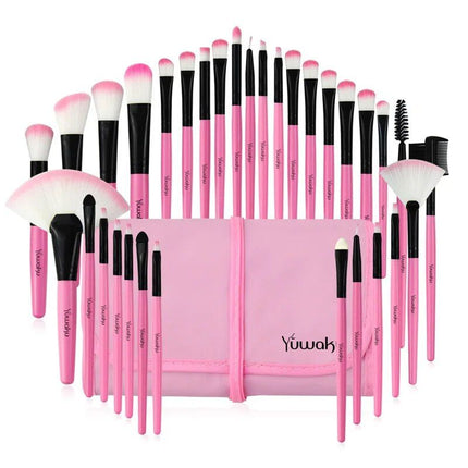 Professional Makeup Brush Set with Eco-Friendly Wooden Handles and Bag - Wnkrs