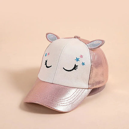 Korean Cat Embroidery Kids Baseball Cap