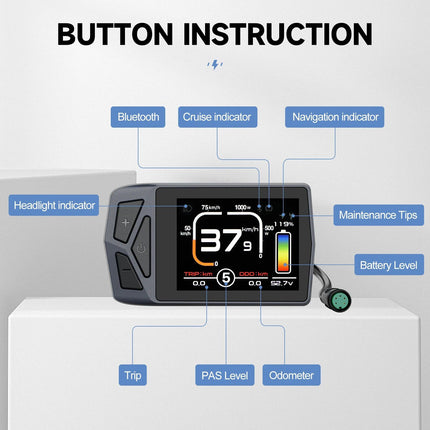 Bluetooth Electric Bike Display EKD01 with Navigation & Speedometer - Wnkrs