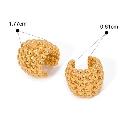 Boucles d'oreilles en forme de nid d'abeille plaquées PVD 18 carats