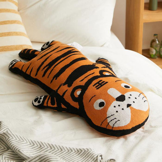 Lindos cojines de punto con forma de tigre kawaii