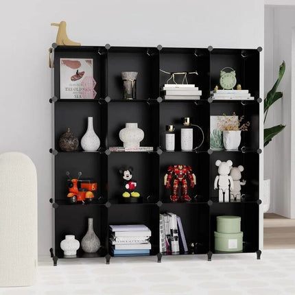 Cube Storage Organizer 16-Cube Bookshelf with Metal Hammer - Wnkrs