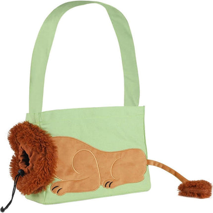 Adorable bolsa de transporte para mascotas con forma de león para perros y gatos pequeños