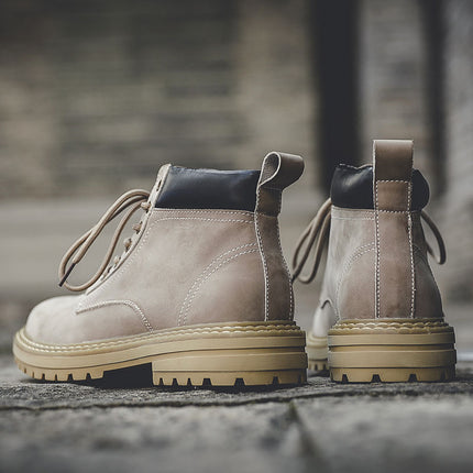 Botines de cuero estilo vintage para hombre