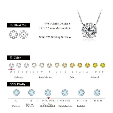 Elegant 1CT Moissanite Diamond Necklace - Wnkrs