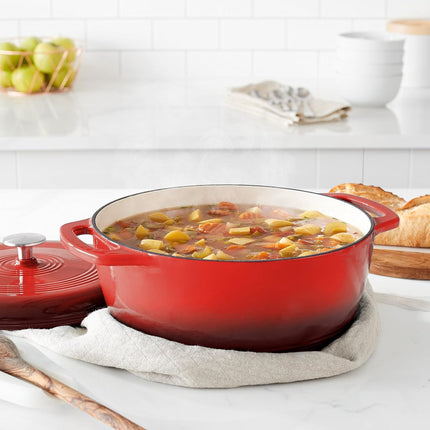 4.5 Quart Enameled Dutch Oven in Red - Wnkrs