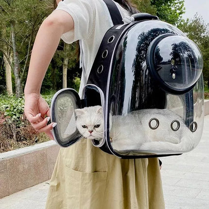 Mochila de lujo con cápsula espacial para gatos: transportador transparente para mascotas para salidas con estilo