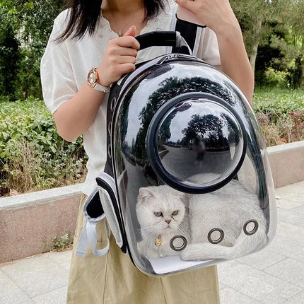 Mochila de lujo con cápsula espacial para gatos: transportador transparente para mascotas para salidas con estilo