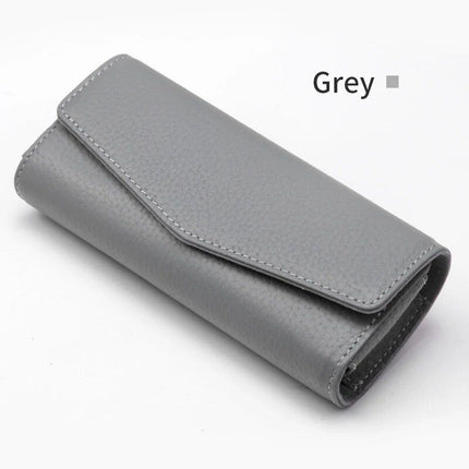 Luxury Cowhide Leather Sunglasses Case for Car Visor - Wnkrs