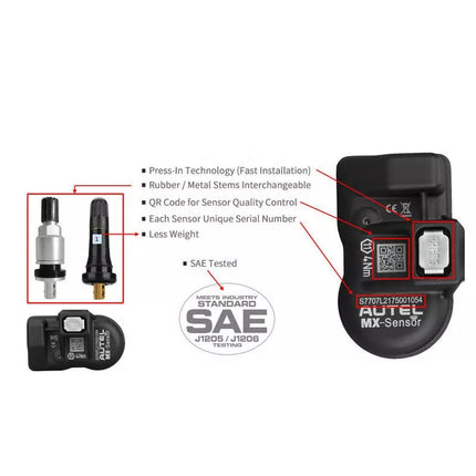 Sensor TPMS universal 2 en 1 con abrazadera de 315/433 MHz: sistema de monitoreo de presión de neumáticos, programable y clonable