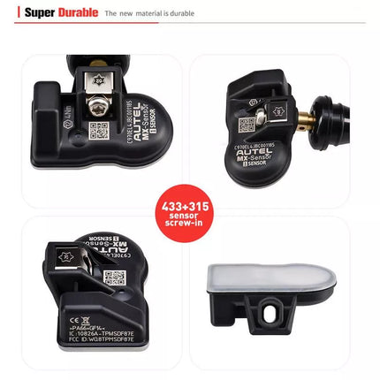 Capteur TPMS universel 2 en 1 à pince 315/433 MHz - Système de surveillance de la pression des pneus, programmable et clonable