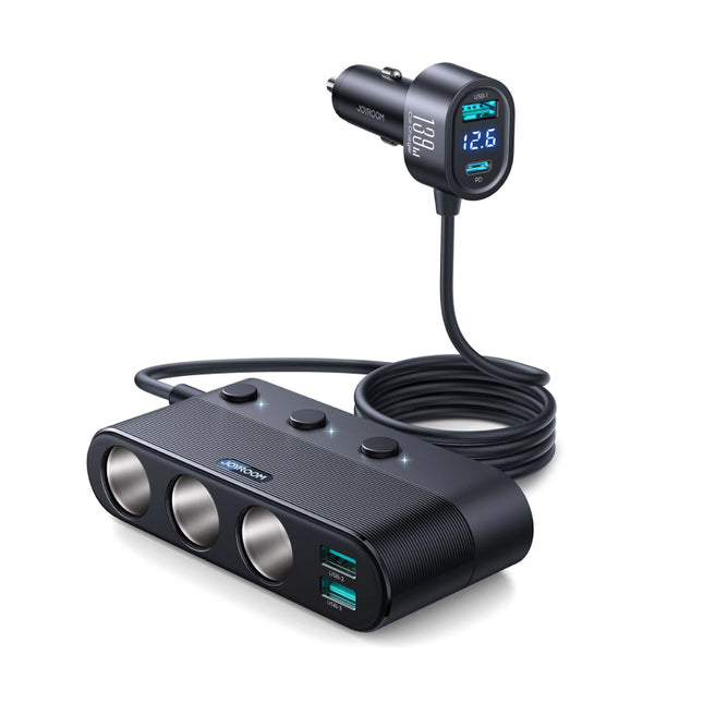 Chargeur de voiture USB C 7 ports 139 W avec charge rapide et adaptateur allume-cigare