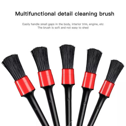 5-Piece Car Detailing Brush Set for Interior & Exterior Cleaning