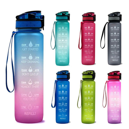 Plastic bottle frosted gradient bouncing cup water bottle sports bottle space cup travel cup - Wnkrs