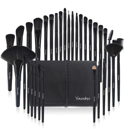 Professional Makeup Brush Set with Eco-Friendly Wooden Handles and Bag - Wnkrs