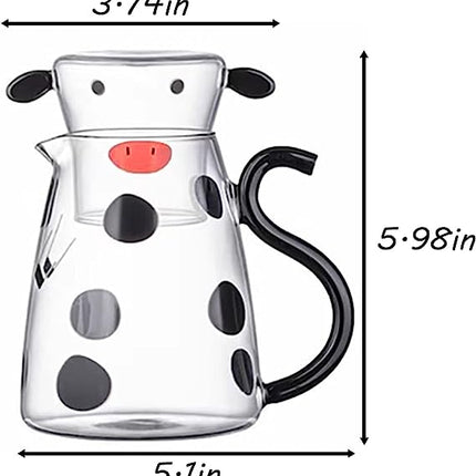 Cow Carafe Pitcher Cow Water Pitcher With Cup Bedside Water Carafe Cow Glass Set Cow Pitcher Water Carafe With Glass Cup For Nightstand - Wnkrs