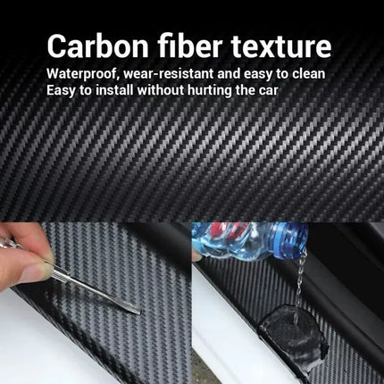 Tiras protectoras de fibra de carbono 5D para el coche: protectores universales para bordes y umbrales