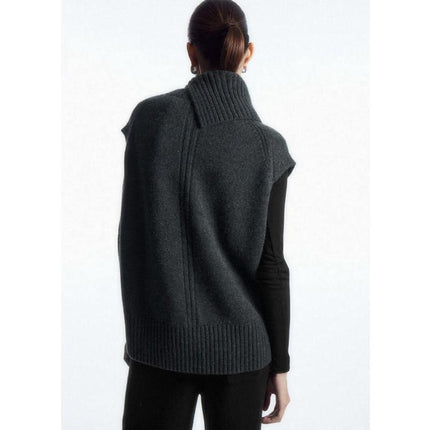 Gilet pull sans manches en tricot slim à col haut