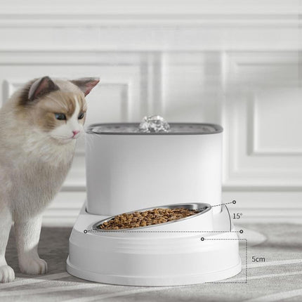 Automatic Cat Water Fountain & Feeder 3L - Dual-Function Pet Hydration Station