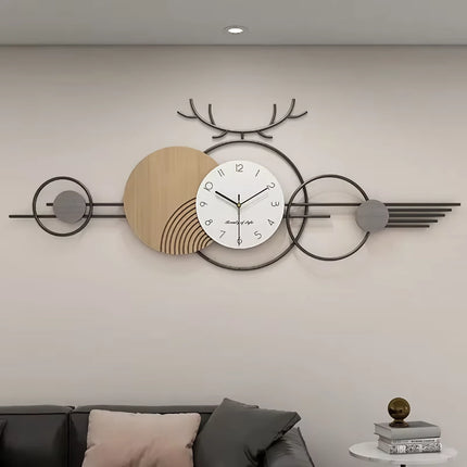 Elegante reloj de pared geométrico de gran tamaño