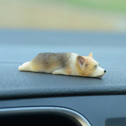 Cute Corgi Dashboard Ornament - Mini Resin Puppy Car Decor - Wnkrs