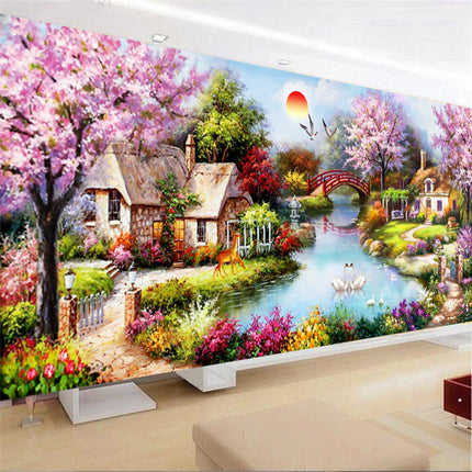 Diamond Painting Oil Painting Cottage With Diamond Cross Stitch - Wnkrs