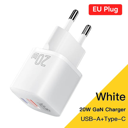 20W GaN USB-C PD Fast Charger with Dual Port QC 3.0