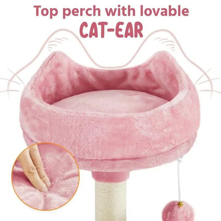 Pink 69'' Multi-Level Cat Tree with Condos, Scratching Posts & Platforms - Wnkrs