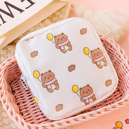 Organizador multiusos con temática de osos kawaii para cosméticos y productos sanitarios