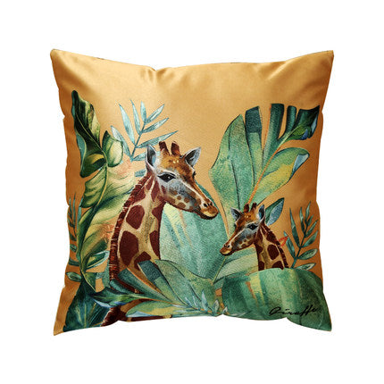 Modern rainforest bird green leaf print cushion cover - Wnkrs